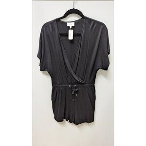 Soma Intimates Black Short-Sleeve Knit Romper